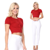 Short Sleeve Crewneck Crop Card: Black
