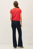 Pointelle Short Sleeve Cardi: Bright Tomatoe