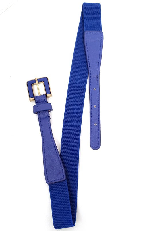 Skinny Royal Blue Stretch Buckle Belt