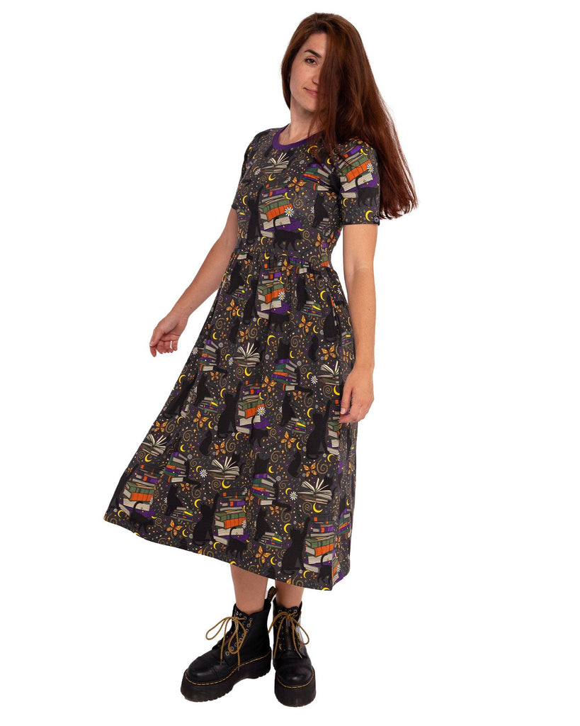 Books and Cats Midi Dress