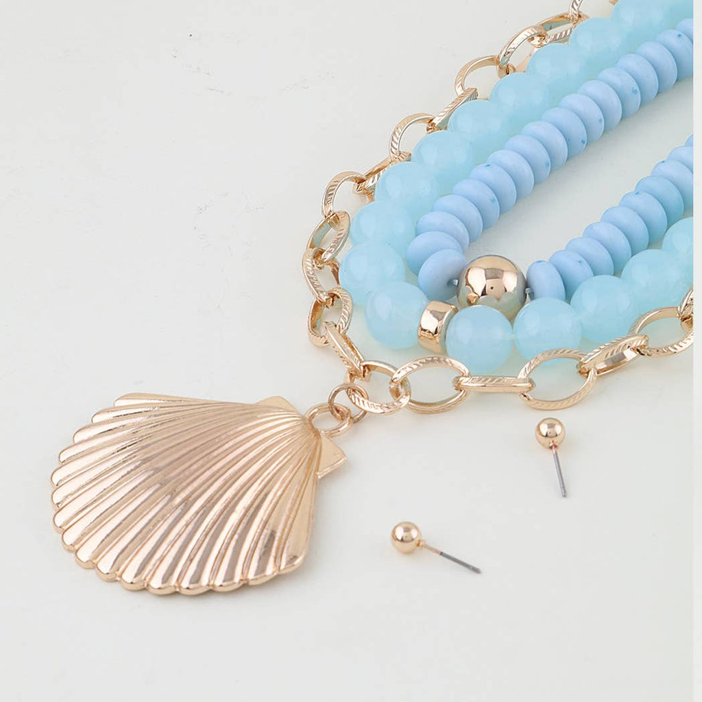 Mermaid Shell Necklace: Pink