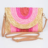 Straw Rainbow Envelope Purse: Pink