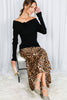 Leopard Print Bias Cut Satin Maxi Skirt