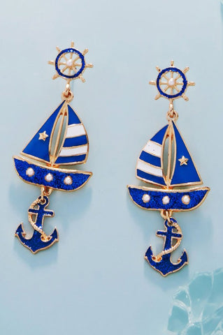 Sail Away Earrings: Red