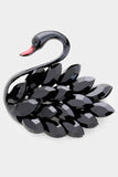 Black Swan Marquise Stone Brooch