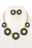 Retro Daisy Necklace Set: Royal