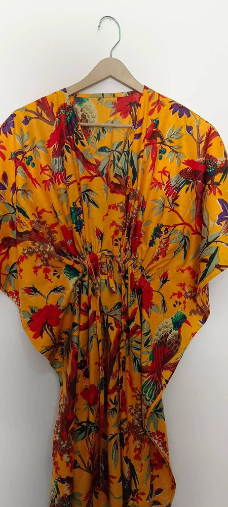 Sunny Jungle Bird Print Caftan