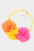 Fabric Flower Necklace: Multi