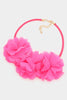 Fabric Flower Necklace: Pink
