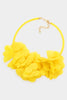 Fabric Flower Necklace: Yellow