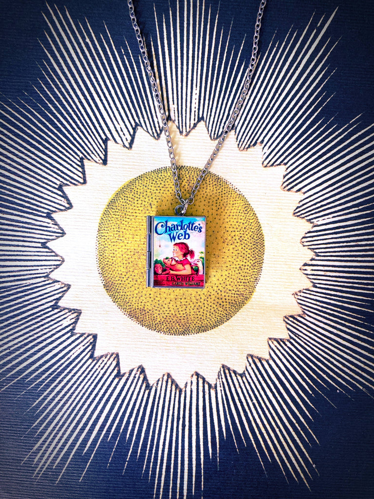 Book Locket Necklace - Charlotte's Web: Stainless Steel