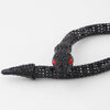 Jeweled Snake Coil Necklace: Black