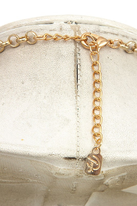Stoned PomPom Necklace: Yellow