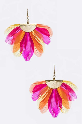 Glitter Bolt Earrings: Hot Pink