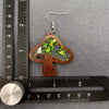 Acrylic Wood Mushroom Earrings
