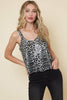 Silver Cheetah Flowy Sequin Tank Top