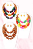 Wooden Layered Necklace: Dark Rainbow