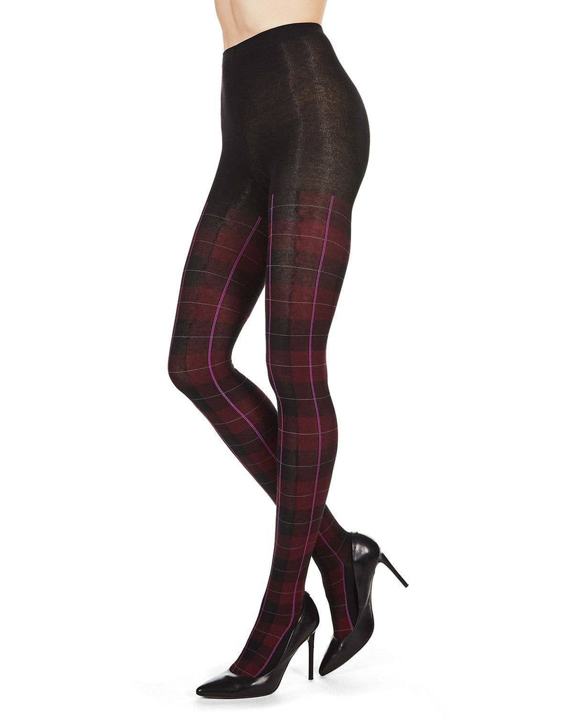 Glasgow Plaid Sweater Tights: Red / L-XL