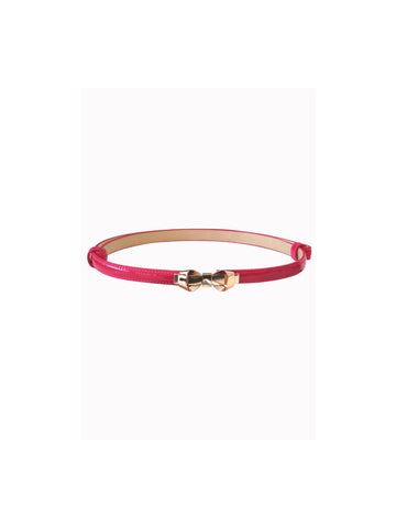 Skinny Deco Elastic Belt: Red