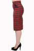 Red Tartan Victory Pencil Skirt