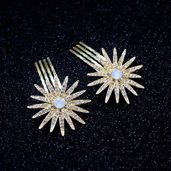 4pc Rhinestone hair Comb Set