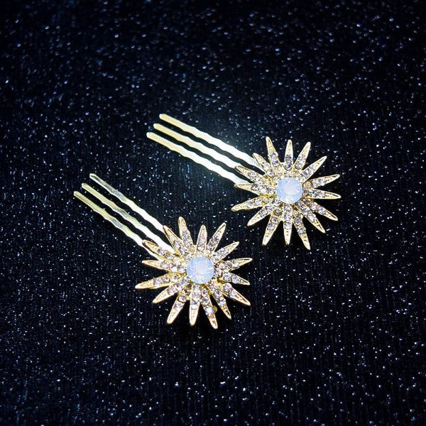 4pc Rhinestone hair Comb Set
