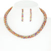 Rhinestone Tubular Necklace: Multi