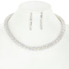 Rhinestone Tubular Necklace: Silver