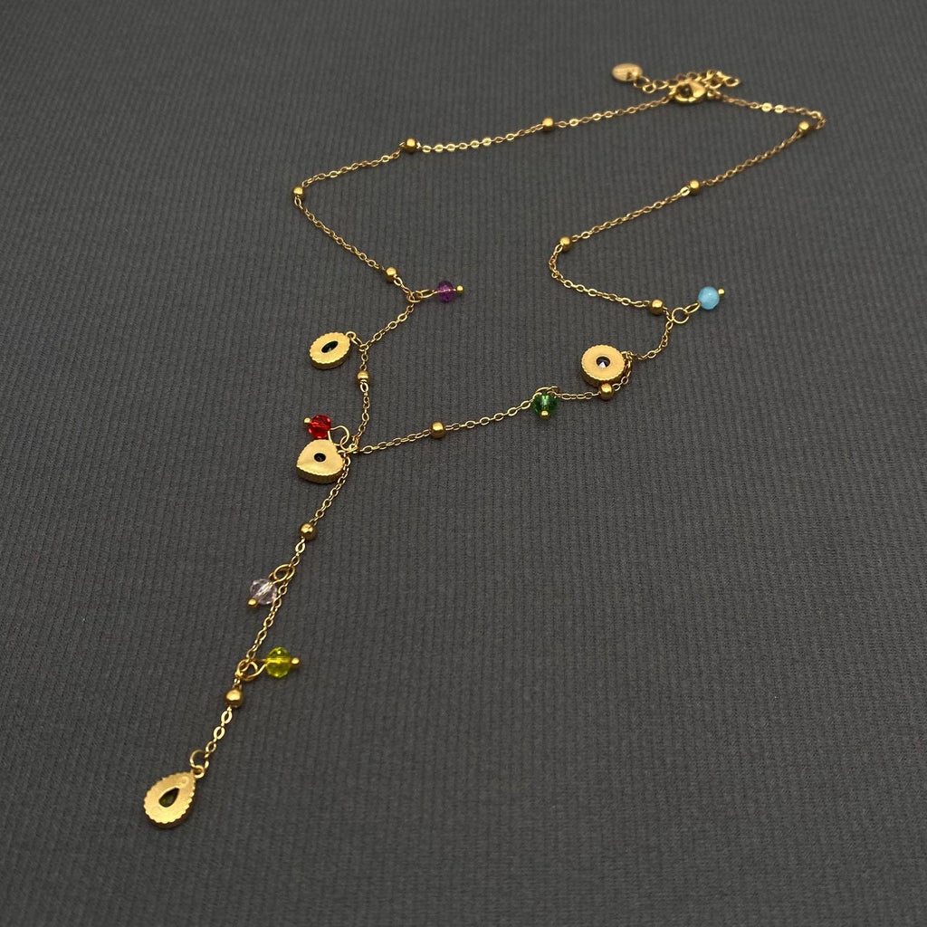 Geo Zircon Charm Necklace