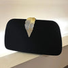 Gold Leal Black Velvet Evening Bag