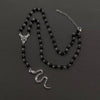 Snake Black Glass Beaded Necklace