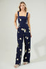 Navy Floral Jumpsuit