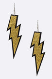 Glitter Bolt Earrings: Gold
