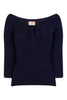 Pretty Illusion Knit Top: Navy
