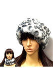 Leopard Fur Headband Hat: Grey