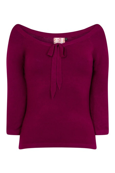 Pretty Illusion Knit Top: Bordeaux