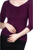Pretty Illusion Knit Top: Plum