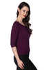 Pretty Illusion Knit Top: Plum