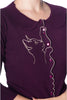 Curious Kitty Cardigan: Plum