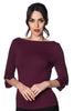 Boatneck Beauty Knit Top: Burgundy