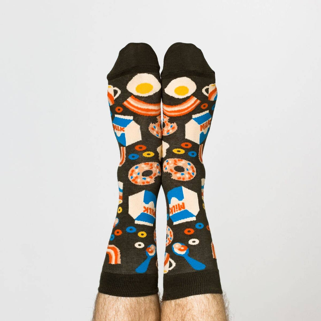 Breakfast - Large Crew Socks - Foodie Gift