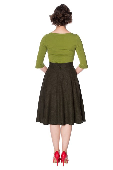 Boatneck Beauty Knit Top: Moss Green