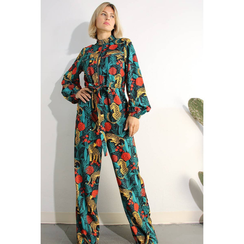Floral Leopard Flightsuit