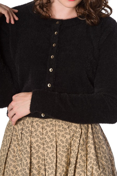 Black Fuzzy Wuzzy Cardigan