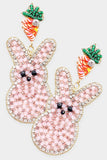 Sequin Beaded Easter Bunny Earrings