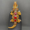 Large Crocodile Rhinestone Brooch