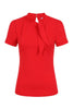 Oui Oui Tie Neck Top: Red