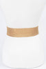 Rhinestone Metallic Straw Stretch Belt: Silver