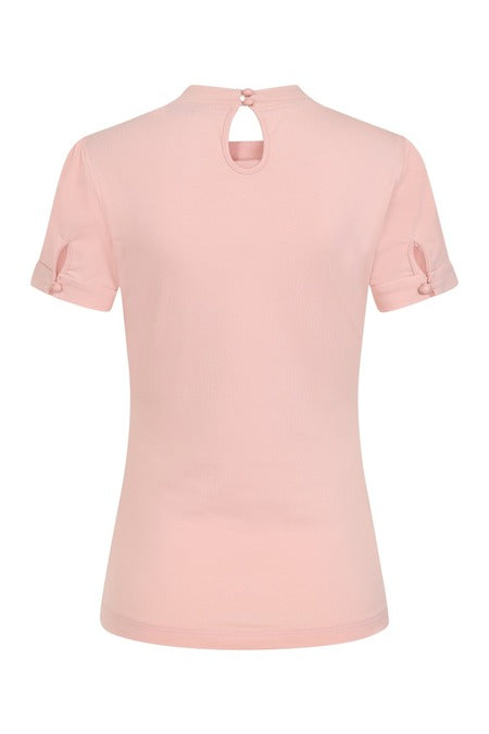 Oui Oui Tie Neck Top: Soft Pink
