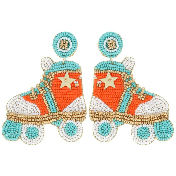 Beaded Roller Skate Earrings